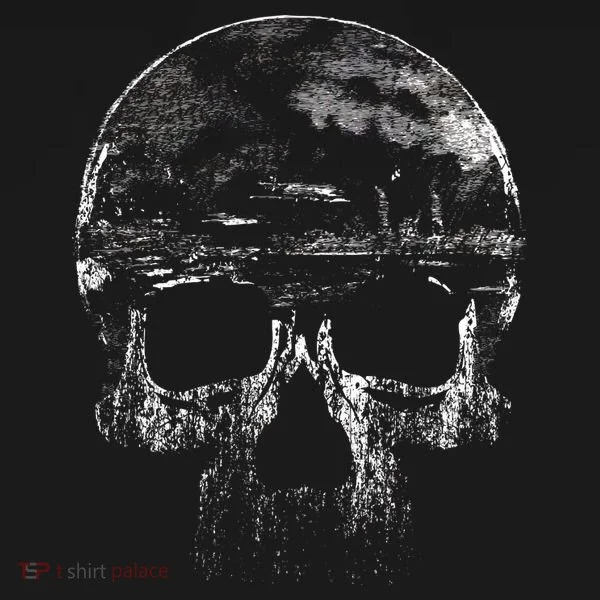 Distressed Skull Graphic Polo