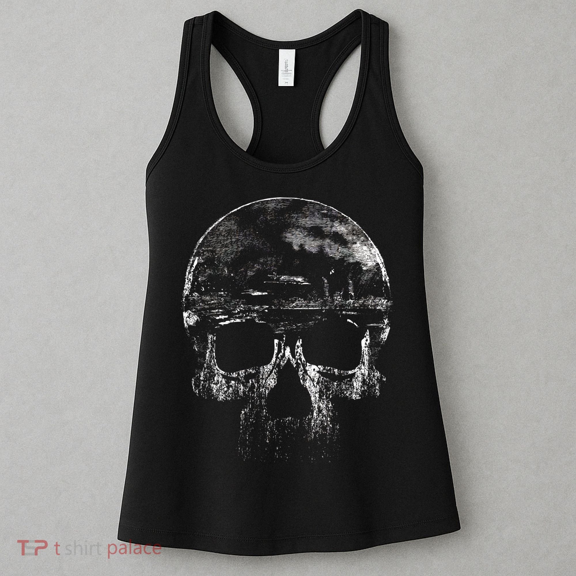 Distressed Skull Graphic Women's Tank Top