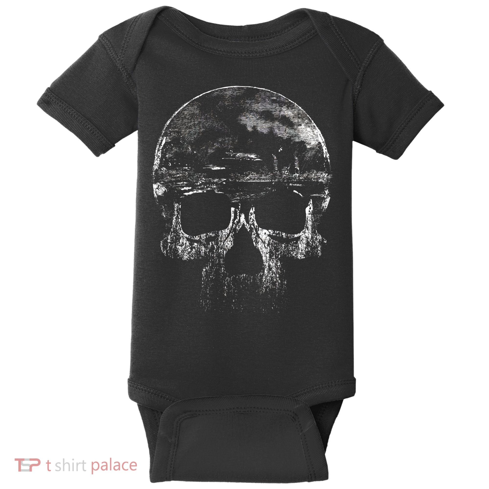 Distressed Skull Graphic Baby Bodysuit