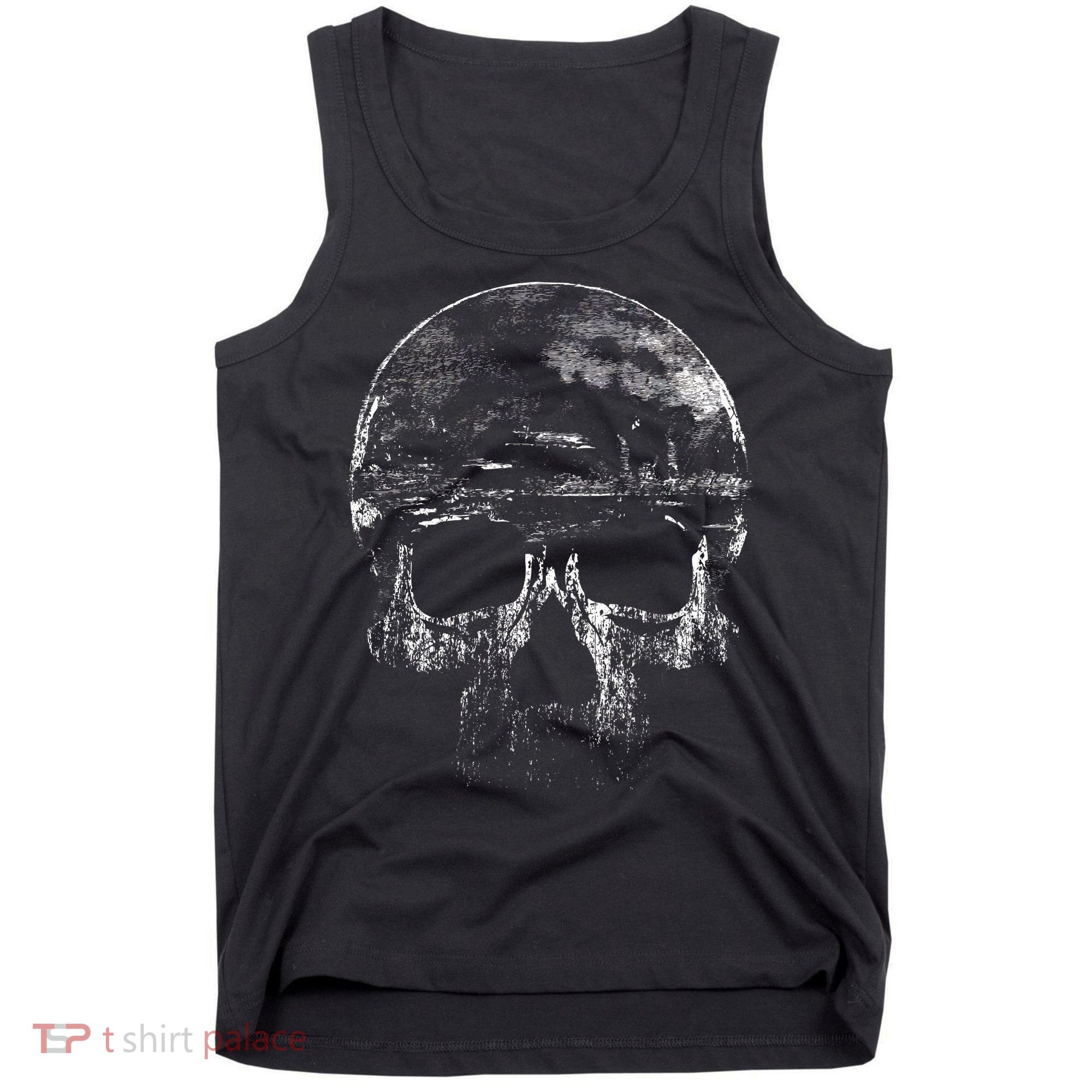 Distressed Skull Graphic Tank Top