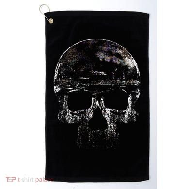 Distressed Skull Graphic Golf Towel
