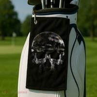 Distressed Skull Graphic Golf Towel thumb 2
