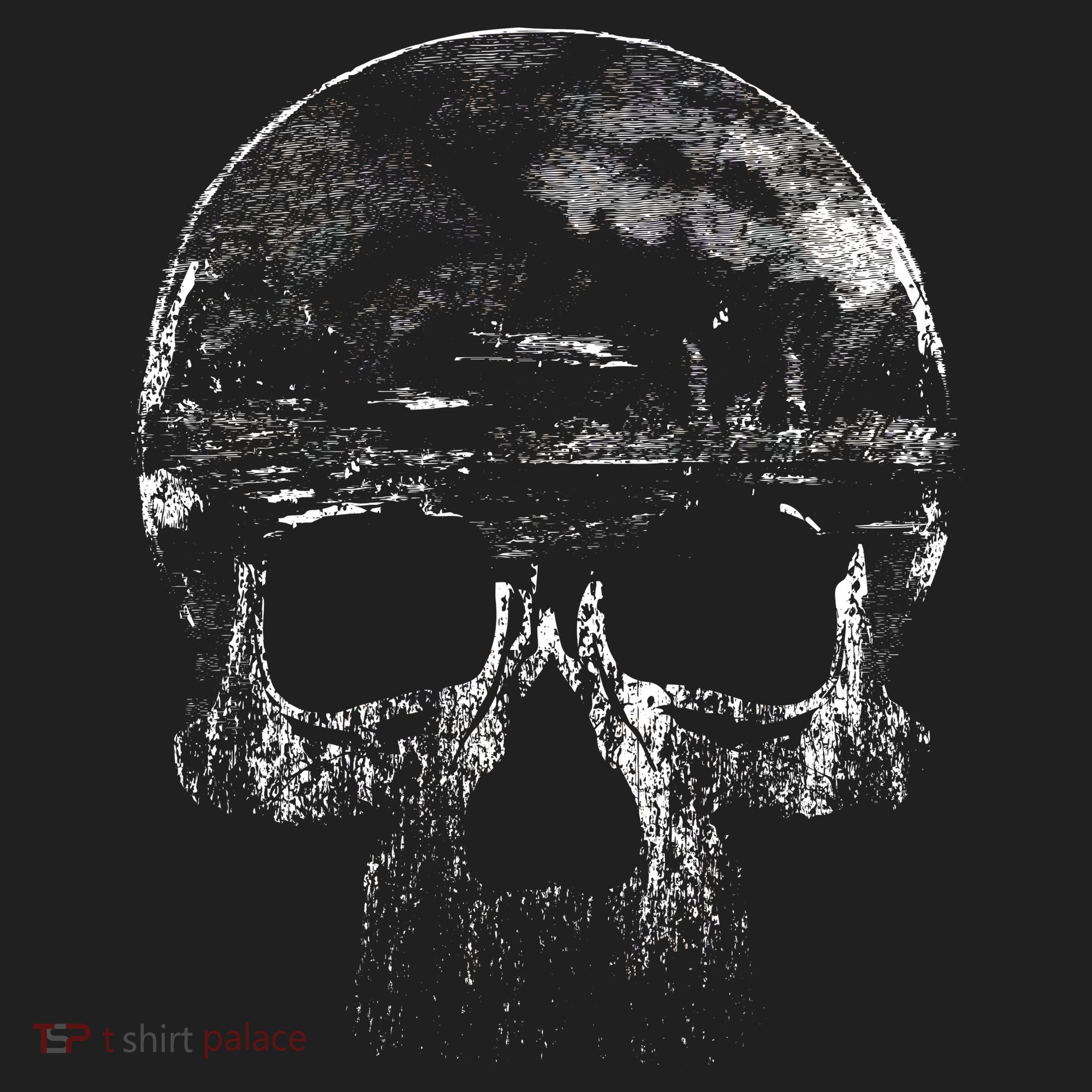 Distressed Skull Graphic Golf Towel