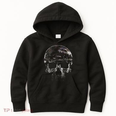 Distressed Skull Graphic Kids Hoodie