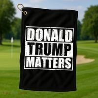 Distressed Straight Outta Donald Trump Matters Golf Towel thumb 1