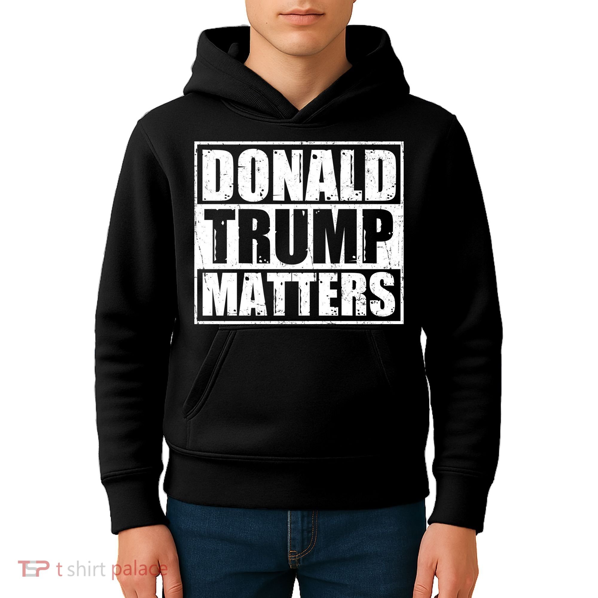 Distressed Straight Outta Donald Trump Matters Kids Hoodie