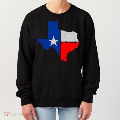 Distressed Texas State Map Flag Women's Sweatshirt