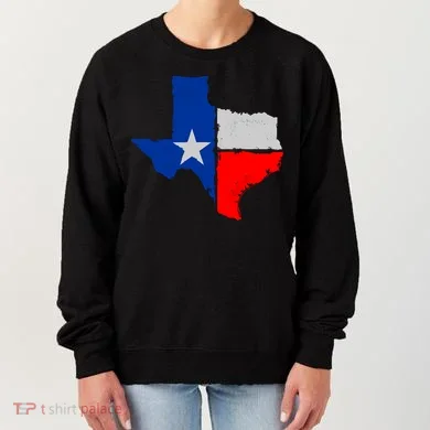 Distressed Texas State Map Flag Women's Sweatshirt