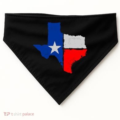 Distressed Texas State Map Flag USA-Made Doggie Bandana