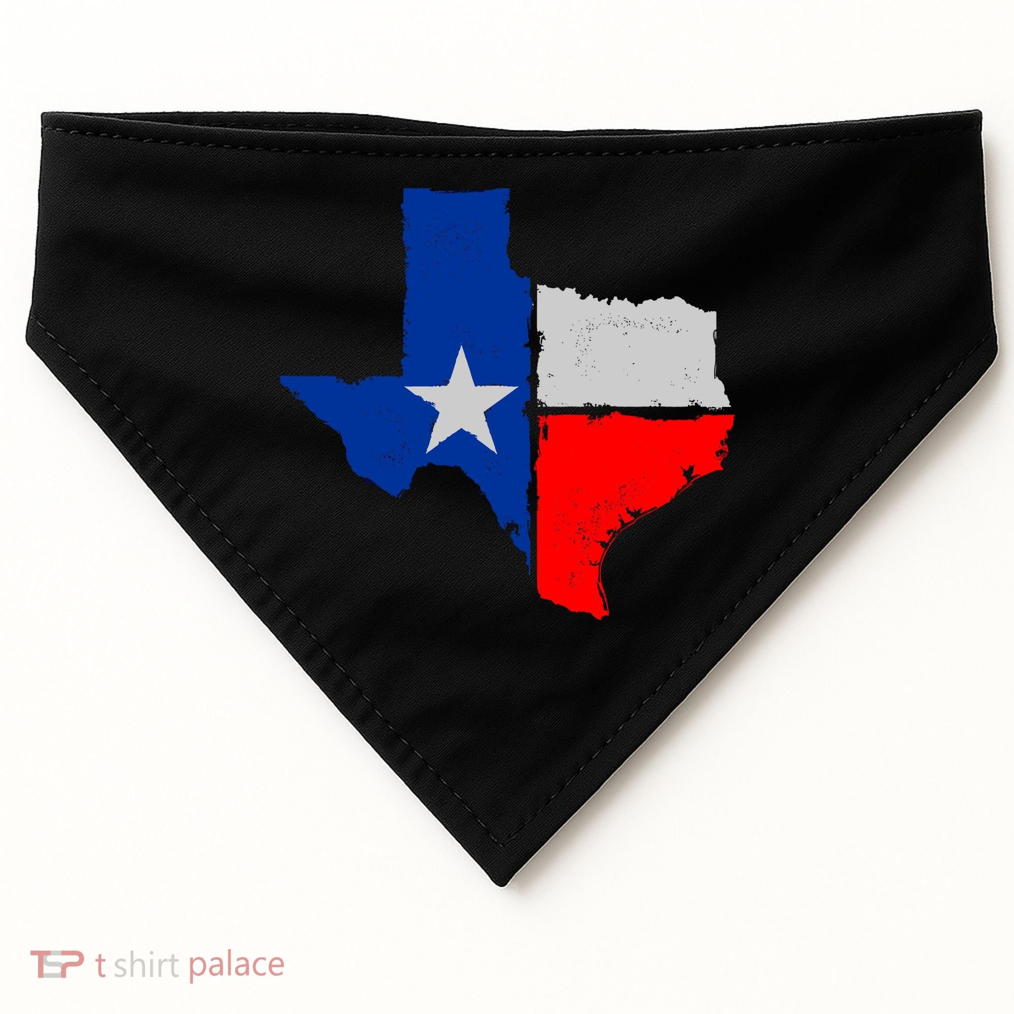 Distressed Texas State Map Flag USA-Made Doggie Bandana