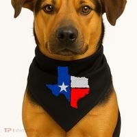 Distressed Texas State Map Flag USA-Made Doggie Bandana thumb 1