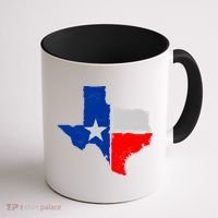 Distressed Texas State Map Flag Coffee Mug thumb 1