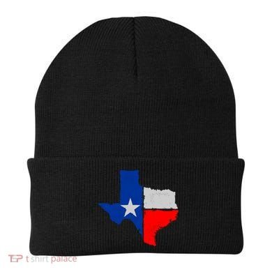 Distressed Texas State Map Flag Beanie