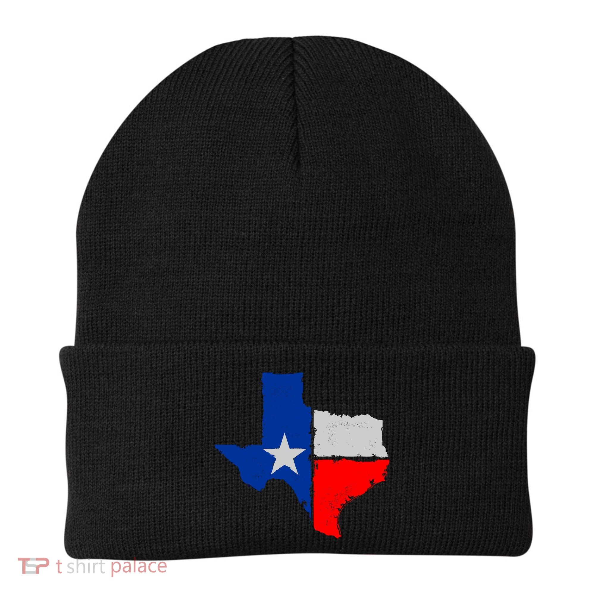 Distressed Texas State Map Flag Beanie