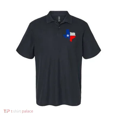 Distressed Texas State Map Flag Polo