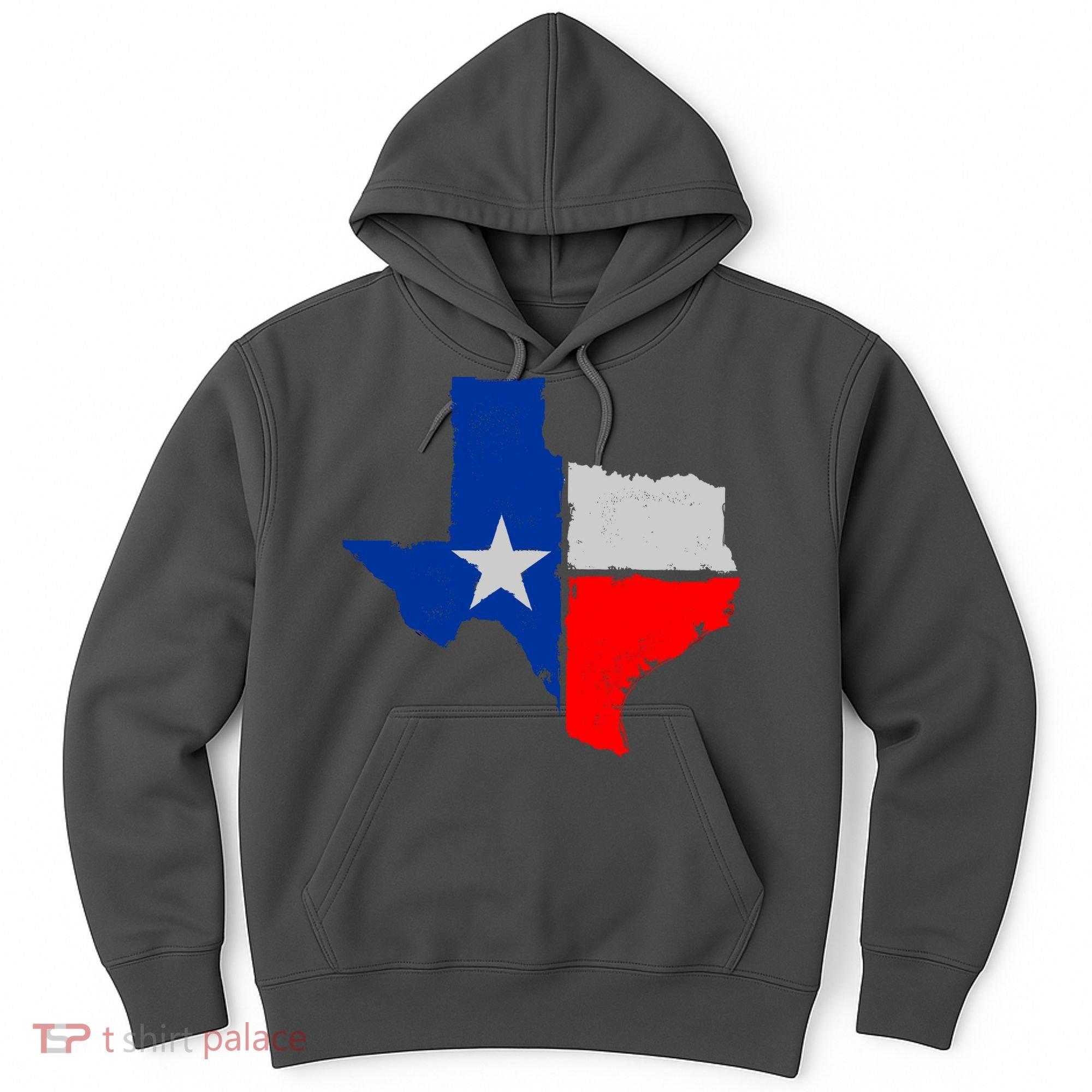 Distressed Texas State Map Flag Hoodie