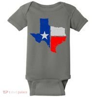 Distressed Texas State Map Flag Baby Bodysuit thumb 0