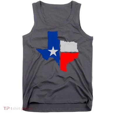 Distressed Texas State Map Flag Tank Top