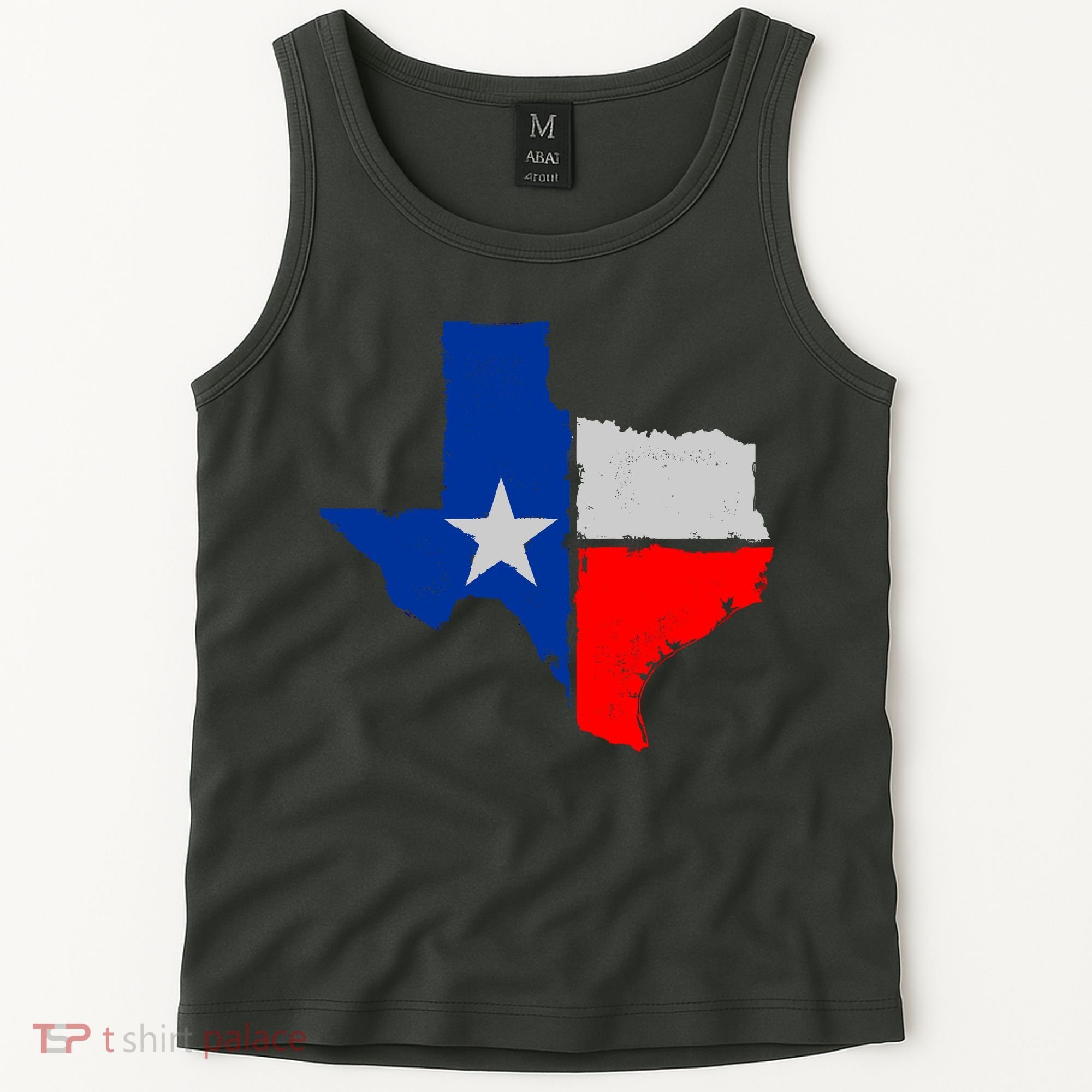 Distressed Texas State Map Flag Tank Top