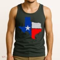Distressed Texas State Map Flag Tank Top thumb 3