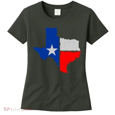 Distressed Texas State Map Flag Women's T-Shirt