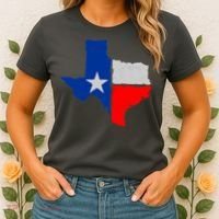 Distressed Texas State Map Flag Women's T-Shirt thumb 2
