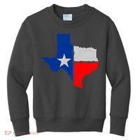 Distressed Texas State Map Flag Kids Sweatshirt thumb 0