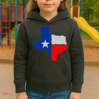 Distressed Texas State Map Flag Kids Hoodie thumb 3