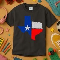 Distressed Texas State Map Flag Kids T-Shirt thumb 3