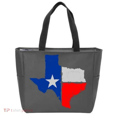 Distressed Texas State Map Flag Tote Bag