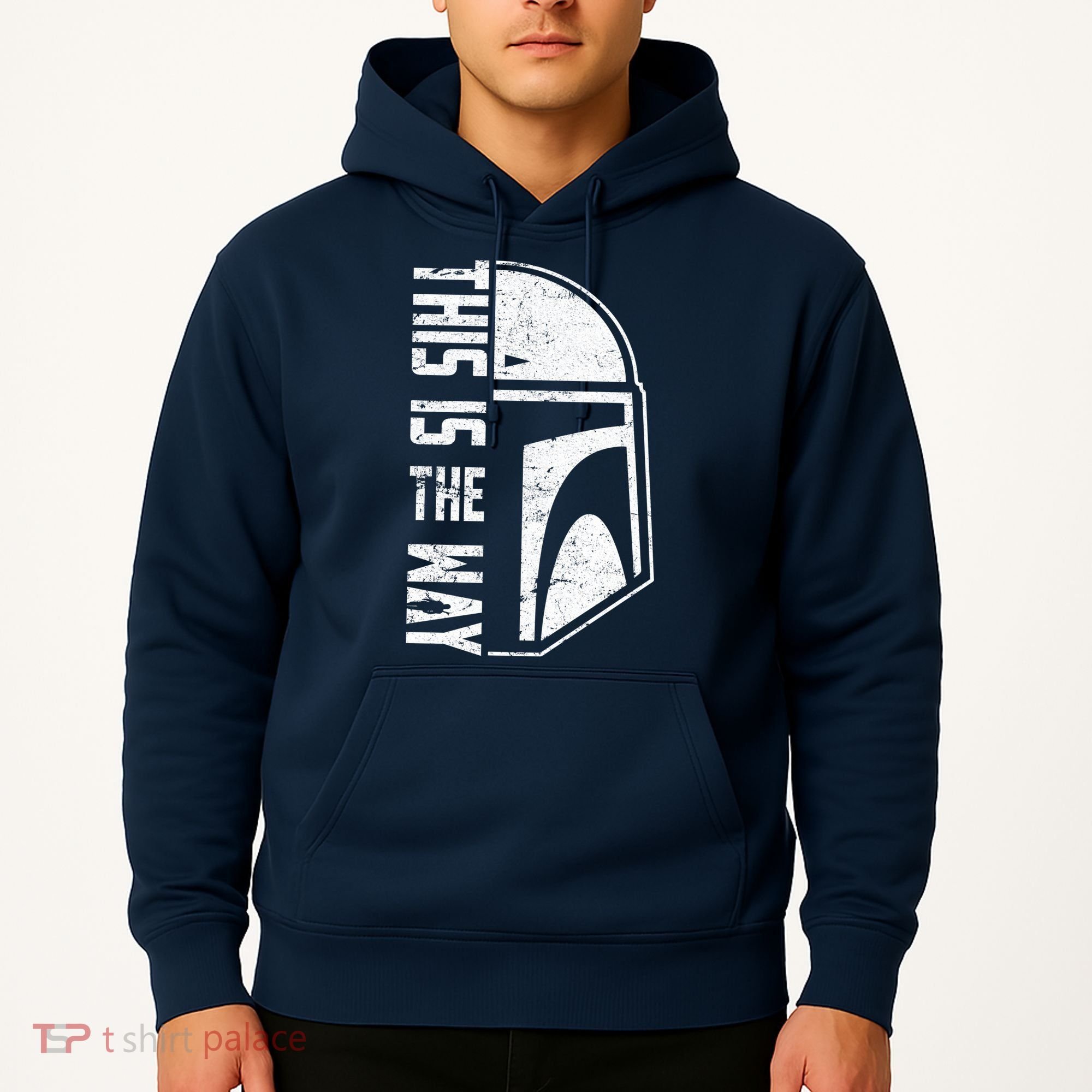 Distressed This Is The Way Helmet Hoodie