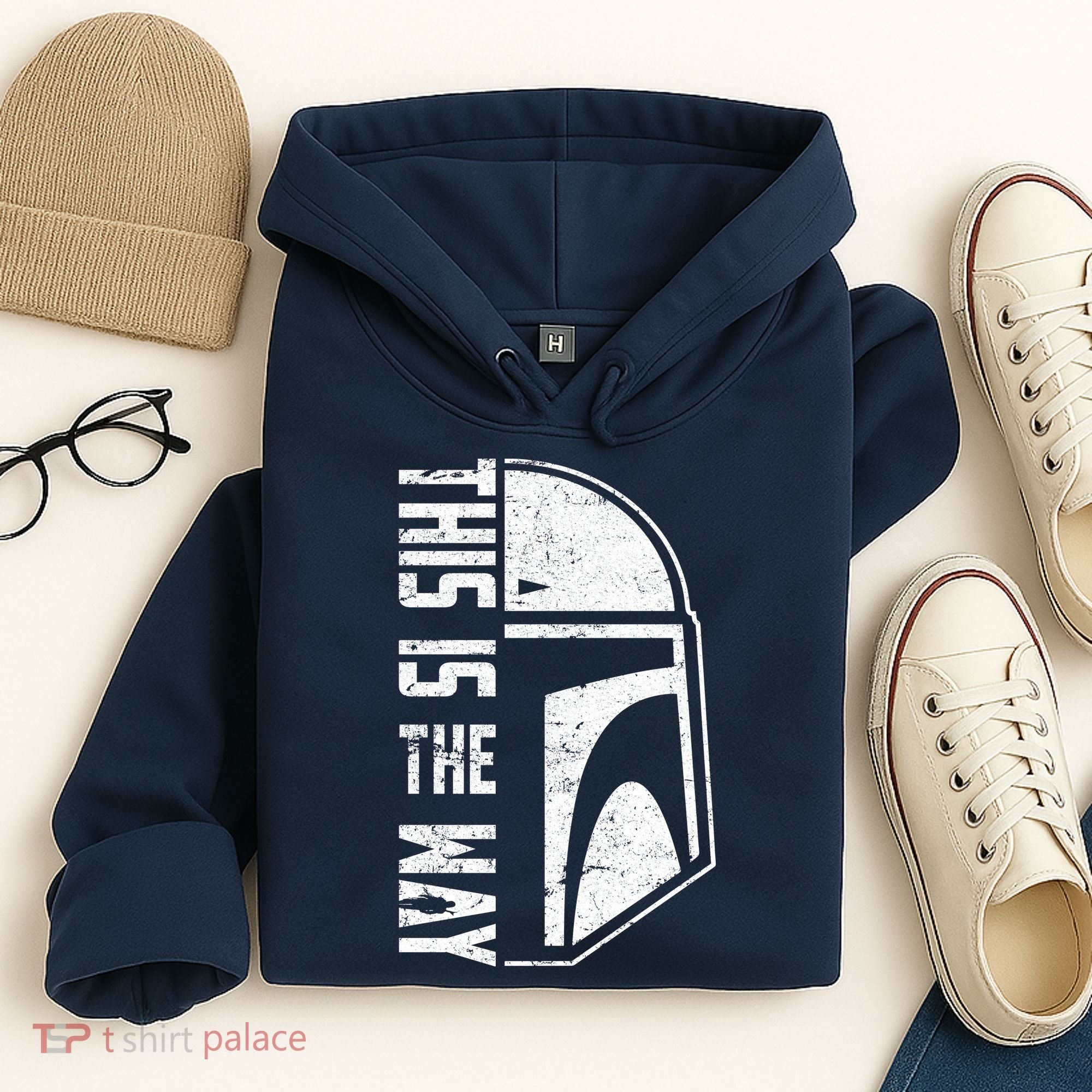 Distressed This Is The Way Helmet Hoodie