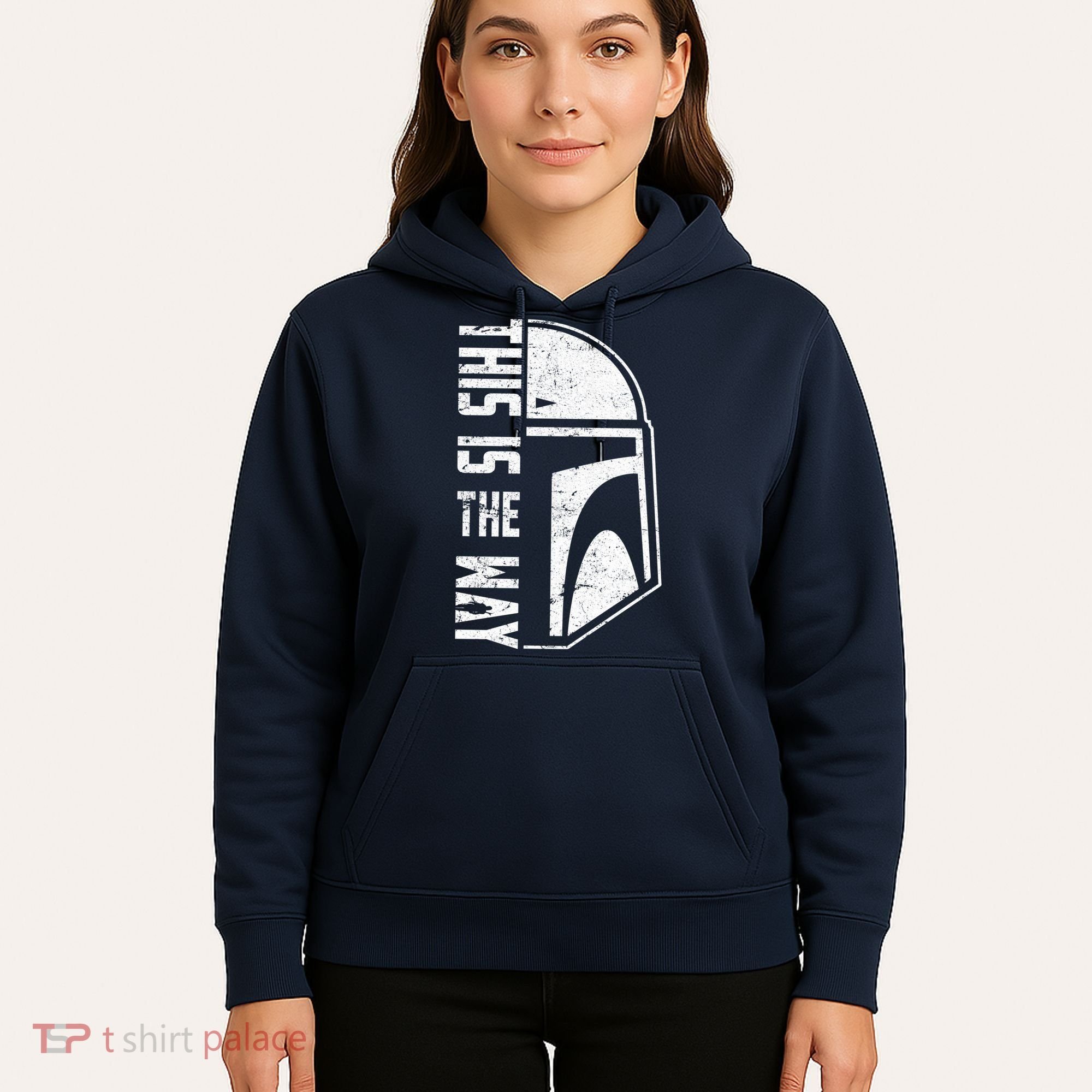 Distressed This Is The Way Helmet Hoodie
