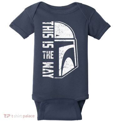 Distressed This Is The Way Helmet Baby Bodysuit
