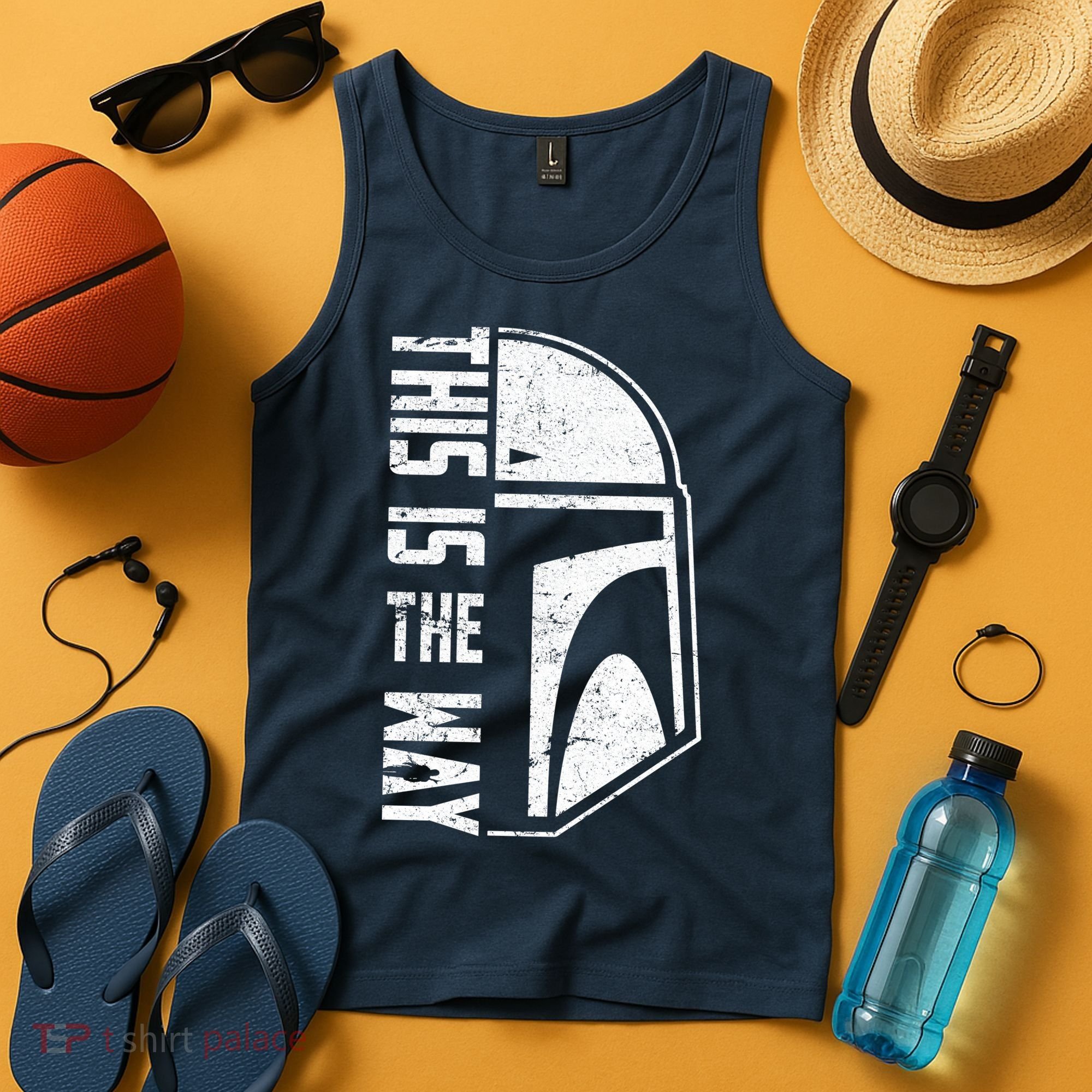 Distressed This Is The Way Helmet Tank Top
