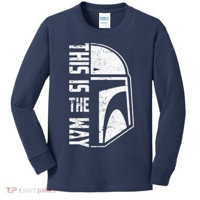 Distressed This Is The Way Helmet Kids Long Sleeve Shirt