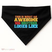 Distressed This is What an Awesome Big Brother Looks Like USA-Made Doggie Bandana thumb 0