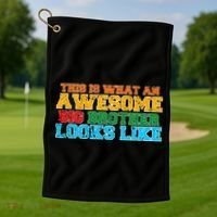 Distressed This is What an Awesome Big Brother Looks Like Golf Towel thumb 1