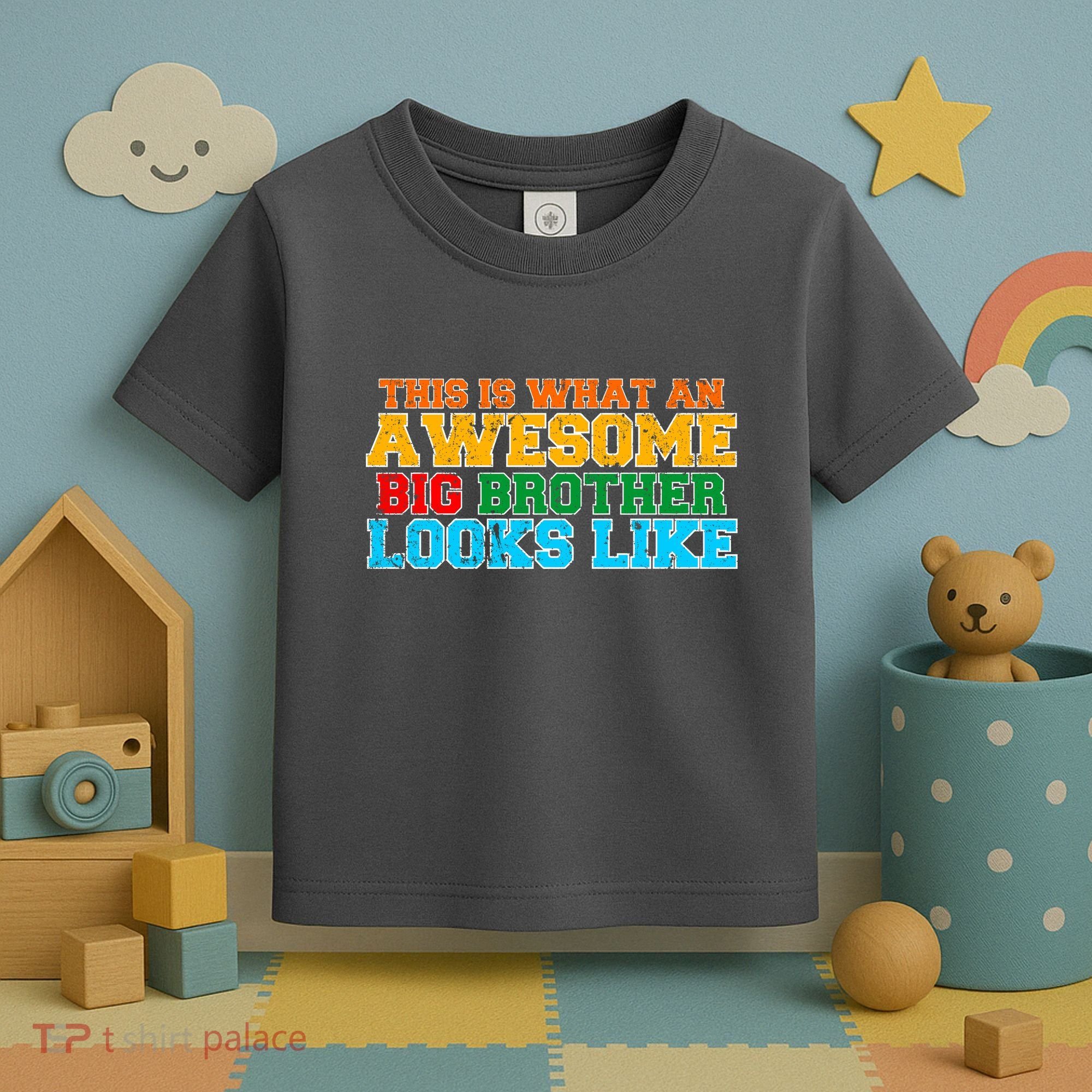 Distressed This is What an Awesome Big Brother Looks Like Toddler T-Shirt