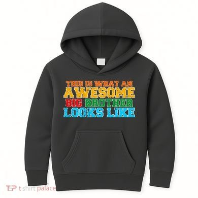 Distressed This is What an Awesome Big Brother Looks Like Kids Hoodie
