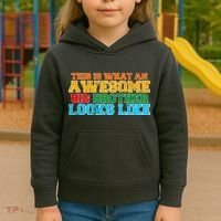 Distressed This is What an Awesome Big Brother Looks Like Kids Hoodie thumb 3