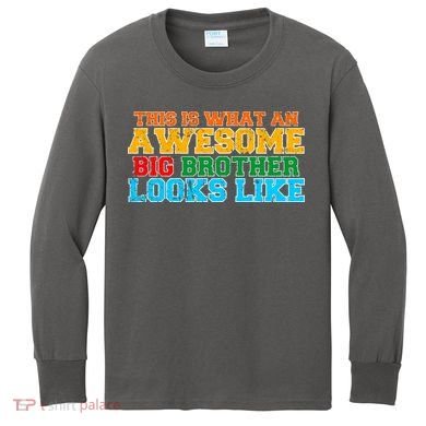 Distressed This is What an Awesome Big Brother Looks Like Kids Long Sleeve Shirt