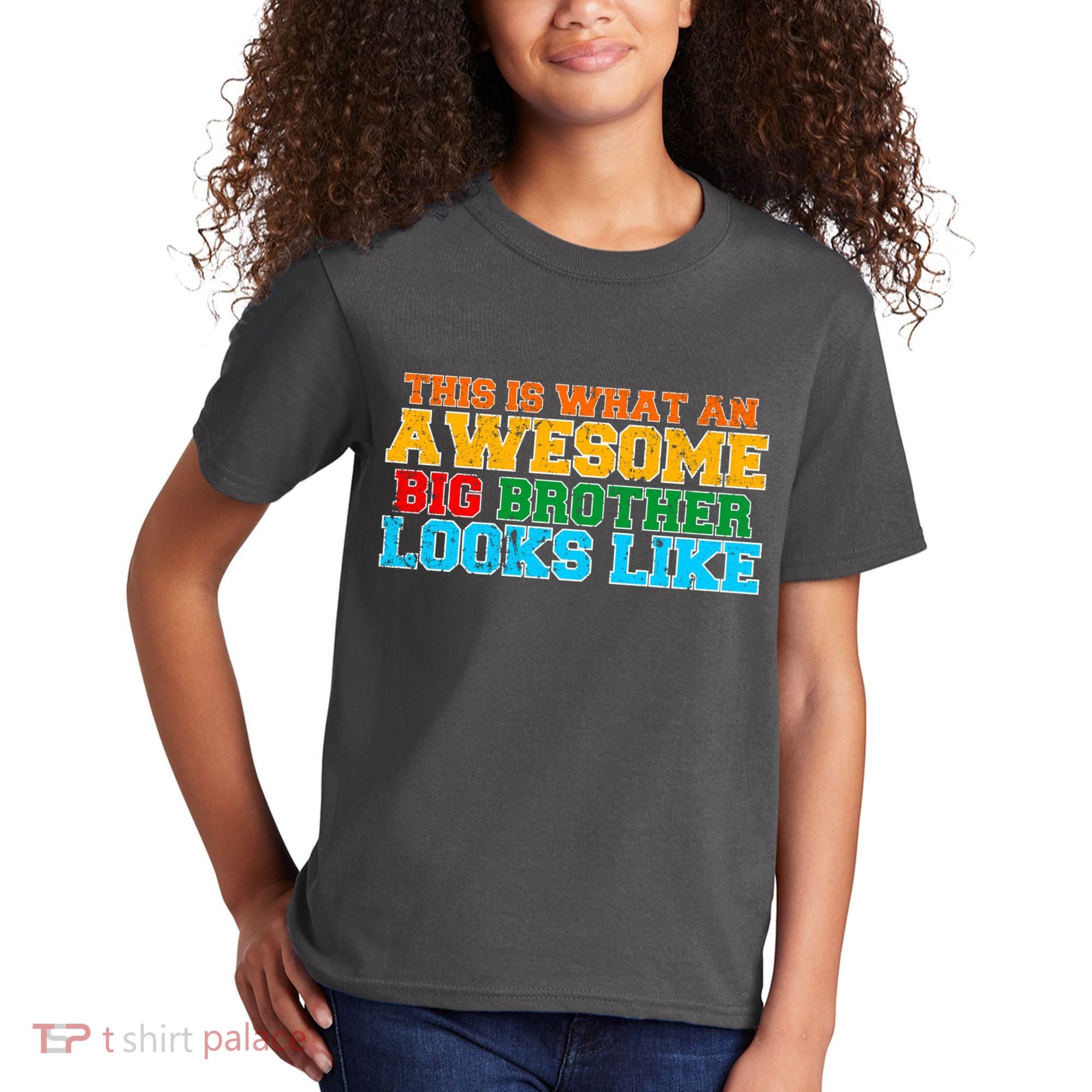 Distressed This is What an Awesome Big Brother Looks Like Kids T-Shirt