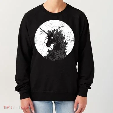 Distressed Unicorn Emblem Women's Sweatshirt