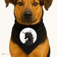 Distressed Unicorn Emblem USA-Made Doggie Bandana thumb 1