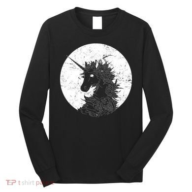 Distressed Unicorn Emblem Long Sleeve Shirt
