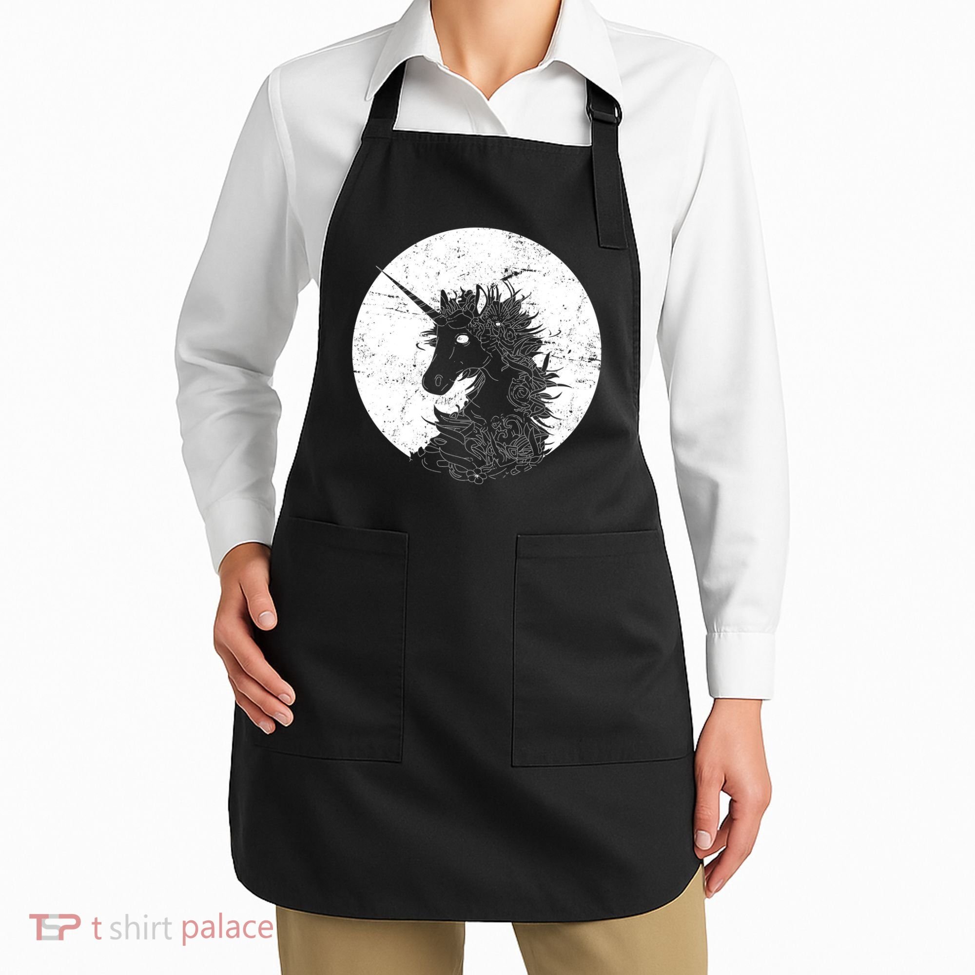 Distressed Unicorn Emblem Apron