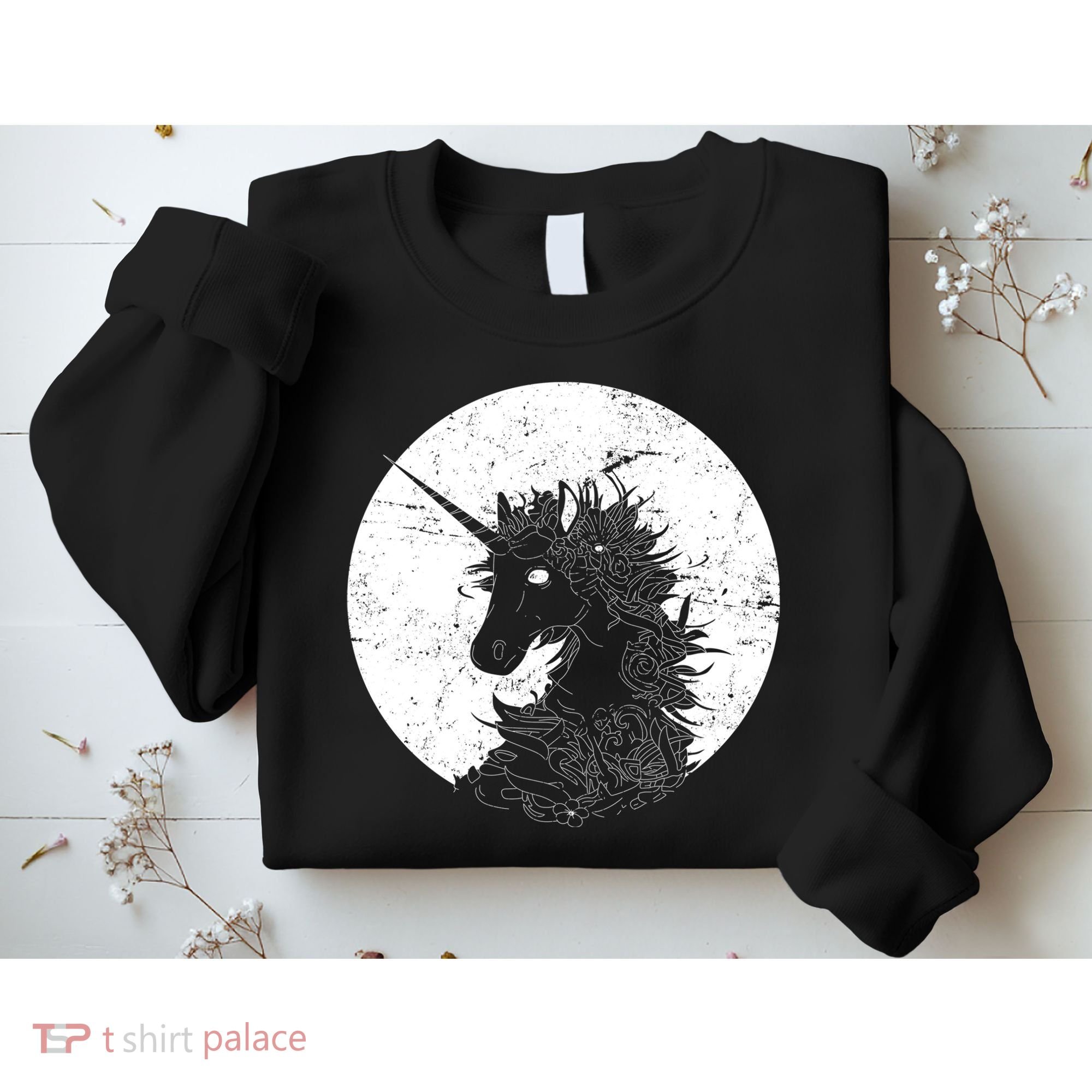 Distressed Unicorn Emblem Sweatshirt
