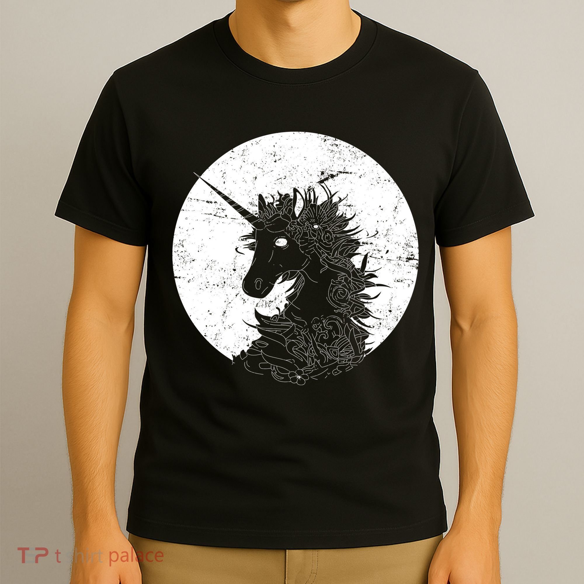 Distressed Unicorn Emblem T-Shirt