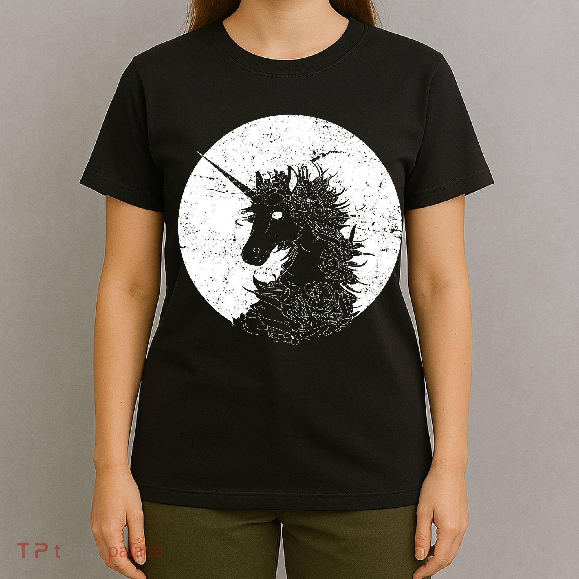 Distressed Unicorn Emblem T-Shirt